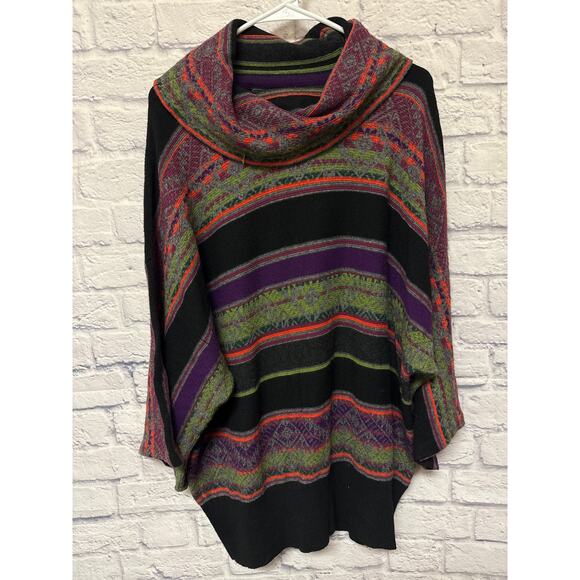 Lauren Ralph Lauren Wool Cashmere Blend Multicolor Cowl Neck Long Sweater SZ 3X - Picture 1 of 3